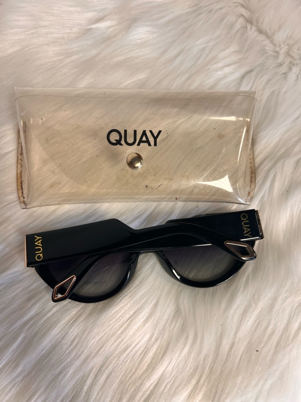 Quay Australia Black Cat-Eye Sunglasses with Gradient Lenses - Picture 3 of 7